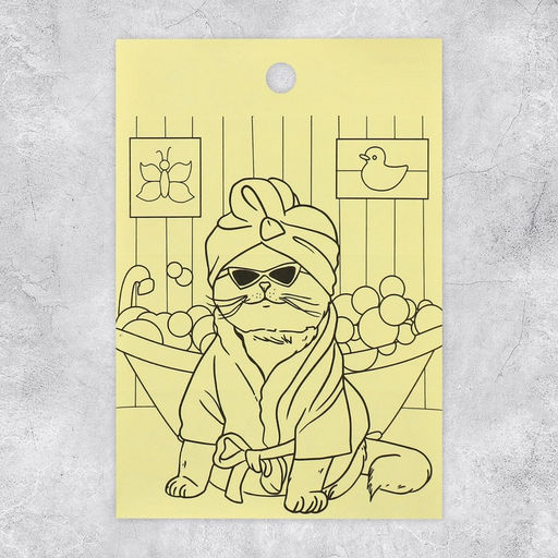 Цена за 10 шт. Наклейки детские бумажные «Котики», c раскраской на обороте, 10×14 см