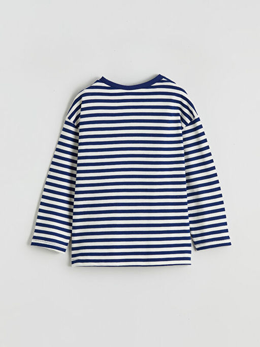 Bisiklet Yaka ?izgili K?z ?ocuk Ti??rt