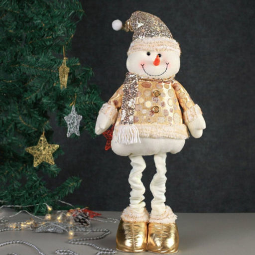 Цена за 1 шт. Новогоднее украшение Снеговик на телескопических ножках 55/74 см / RE2022 /уп 36/ - ГалеонТрейд фото 2