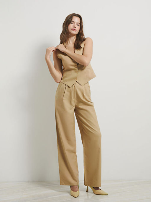 Standart Fit Geni? Pa?a Kad?n Pantolon