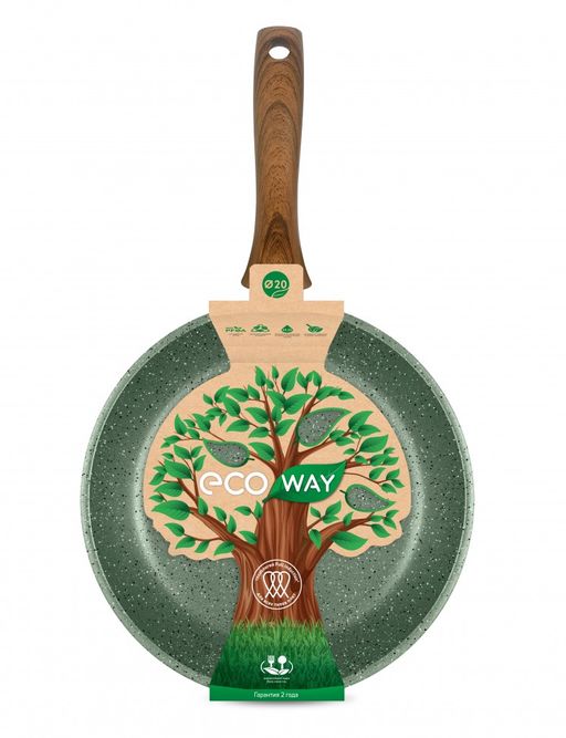 Сковорода индукционная ECO WAY несъемная ручка, 20 см - Нева металл посуда фото 4