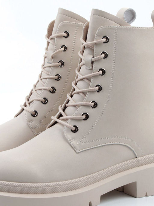 04-PAS70-2Z LT. BEIGE Ботинки зимние женские (натуральная кожа, 100% шерсть)
