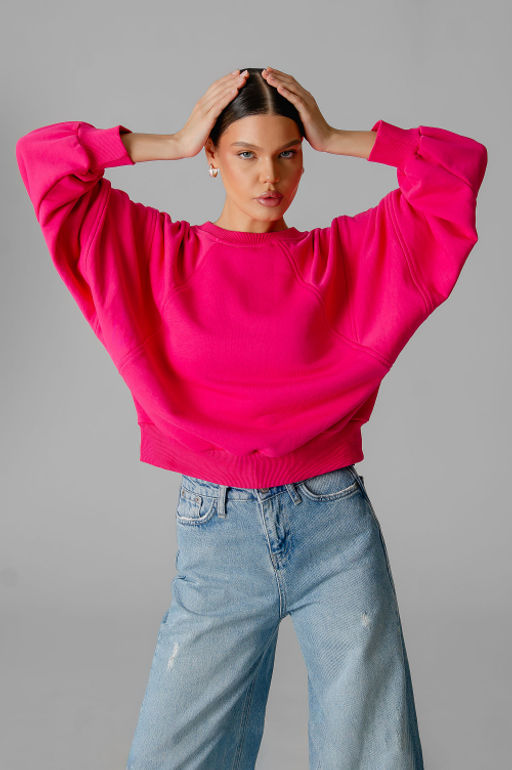 Арт. 15110/2 Свитшот женский укороченный one size (42-50) Цвет:фуксия - Калинка фото 19