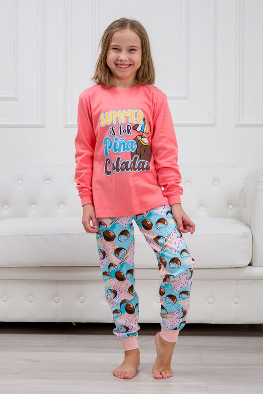 Пижама подростковая из интерлока Улыбка коктейль