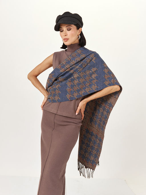 в составе ШЕРСТЬ  и КАШЕМИР Большой, мягкий, теплый  двусторонний палантин - Tantino фото 7