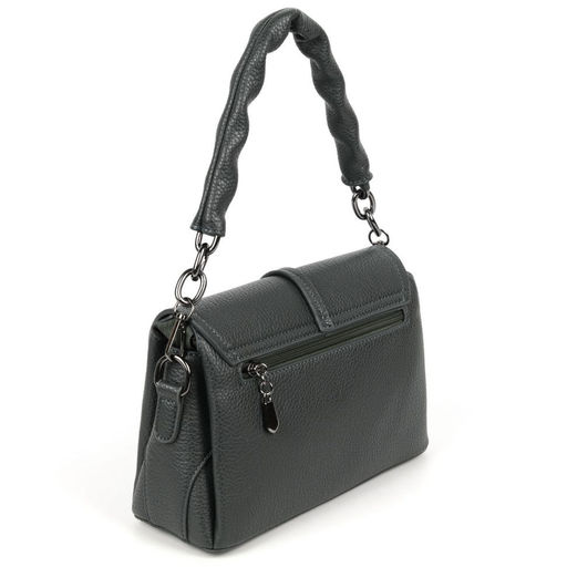 Женская сумка через плечо из эко кожи с тремя отделениями под клапаном 9802 Грин - Cidirro фото 3