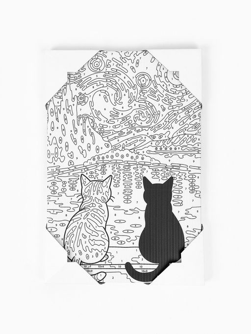 Картина по номерам Два кота, 20?30 см