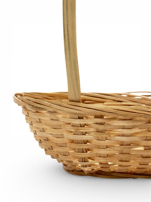 Корзина плетёная для хранения, 20×20×8 см, ручка h=21 см, бамбуковая, цвет натуральный, Greengo