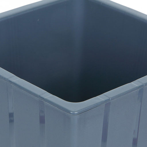 Горшок для цветов пластмассовый Квадро 1,2л, 11,5х11,5х12см, со вставкой, антрацит (Россия) - Домашняя мода фото 3