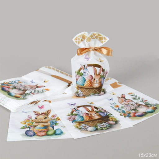 Мешочек подарочный набор 50 штук 15х23 см Кролик / YI1523-15 /уп 30/120/ - Галеонтрейд фото 2