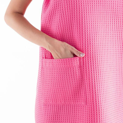 Полотенце банное Этель Парео с карманом 80*140 см. цв. ягодный, 100% хл, вафля 240 г/м2  фото 3