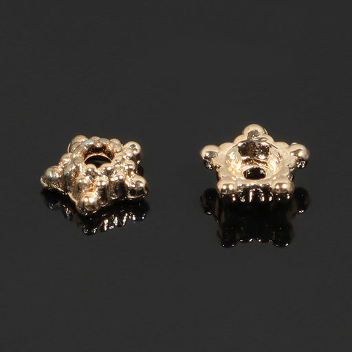 Шапочки для бусин Звездочки (набор 30 шт.) 0.5?0.5?0.2 см, цвет золото