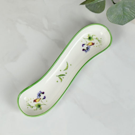 Блюдо для оливок/солений Доляна «Зелёный сад», 20×5×3.5 см, фарфор, белое