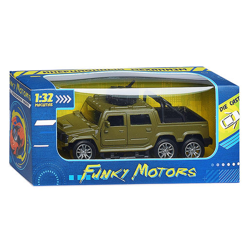 Хаки инерционная машинка Горный пикап die-cast,1:32, открывающиеся двери