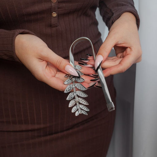 Подхват для штор Ветка, 10 4 см, 32 см, цвет серебряный - Арт узор фото 5