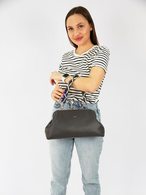 LACCOMA сумка Паола-22-Л815-темно-серый эко кожа хлопок фото 6