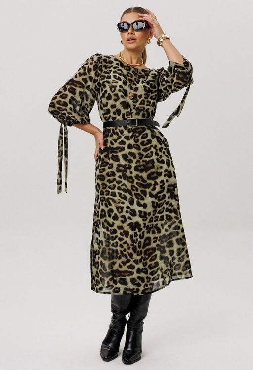 Платье ANELLI 1733 зеленый леопард