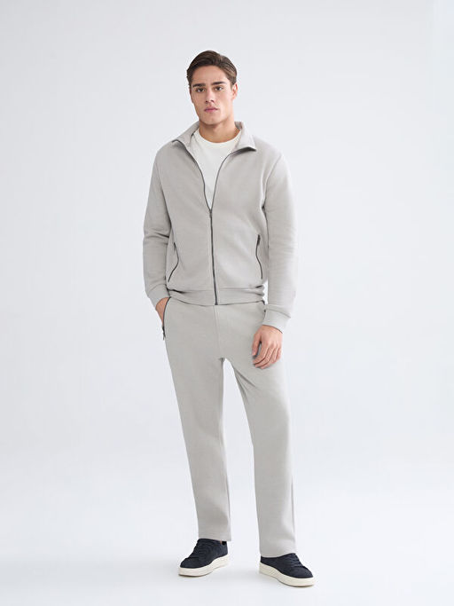 Dik Yaka Uzun Kollu Erkek Fermuarl? Sweatshirt