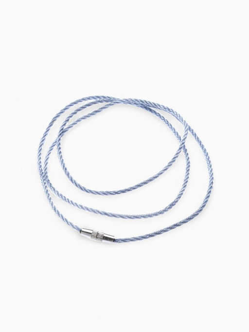 Цена за 2 шт. Шнурок гайтан 60 см d=2 мм, цвет серебряный, винтовой замок серебро