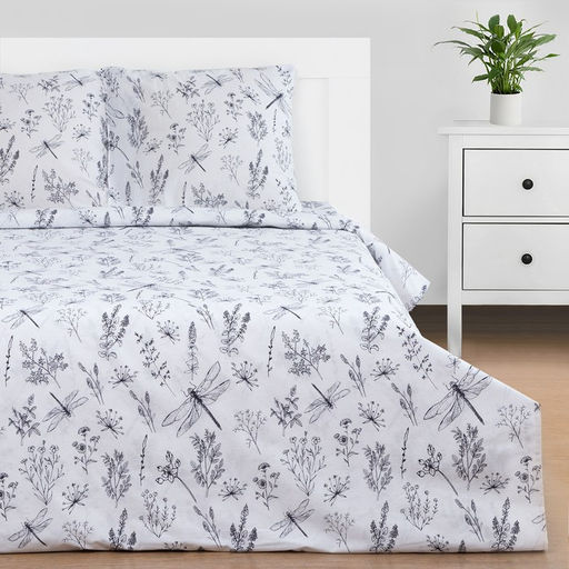 Постельное бельё Этель 2 сп Стрекозы 175*215 см, 200*220 см, 70*70 см -2 шт, бязь