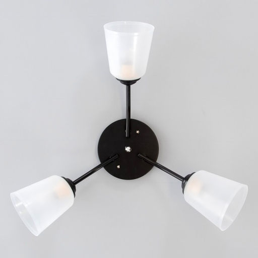 Люстра на потолок BayerLux «Онлайн», 3×15 Вт, Е27, черный/прозрачный