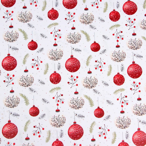 Цена за 10 шт. Бумага упаковочная новогодняя Красные шарики, глянец, двусторонняя, 80 г/м? , 70?100 см - UPAK LAND фото 5