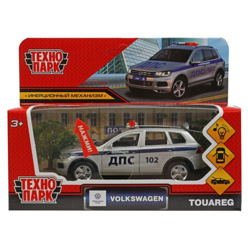 Машина металл свет-звук Volkswagen Touareg Полиция 12 см, двер, баг, ин,кор