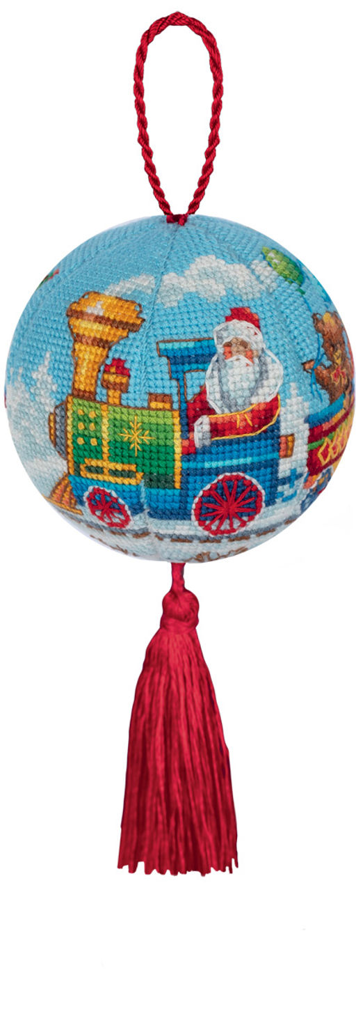 Набор для вышивания PANNA IG-7438 Новогодняя игрушка. Поезд с подарками 6 х 6 см