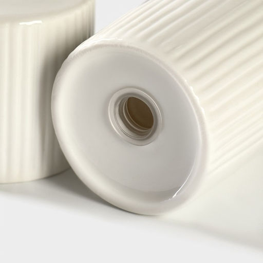 Набор для специй BellaTenero «Эстет. Грани», солонка, перечница 100 мл, на бамбуковой подставке, фарфор, белый