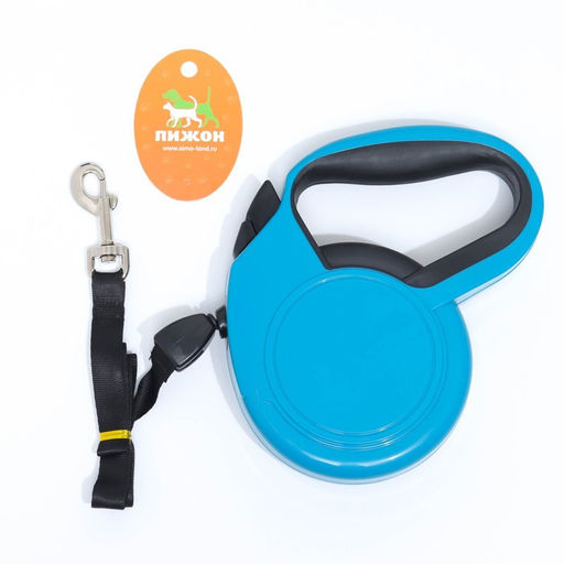 Рулетка Пижон классическая, с прорезиненной ручкой, 8 м, до 50 кг, трос, синяя  фото 5