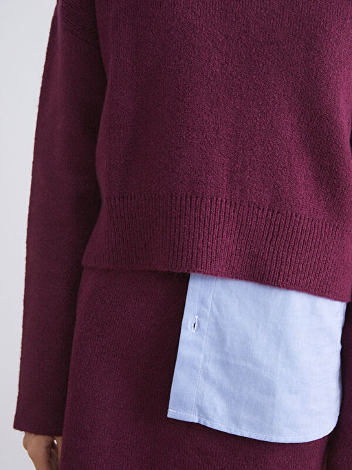 Bisiklet Yaka Oversize Kad?n Triko Kazak