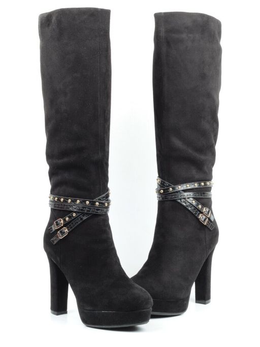 02-1407R-600Y1 4BC07F Сапоги женские (натуральная замша, натуральный мех (евромех)) - Фабричный китай фото 14