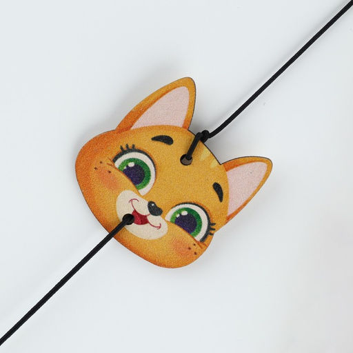 Дразнилка с деревянной подвеской Мордочка, 4 см - Пушистое счастье фото 2