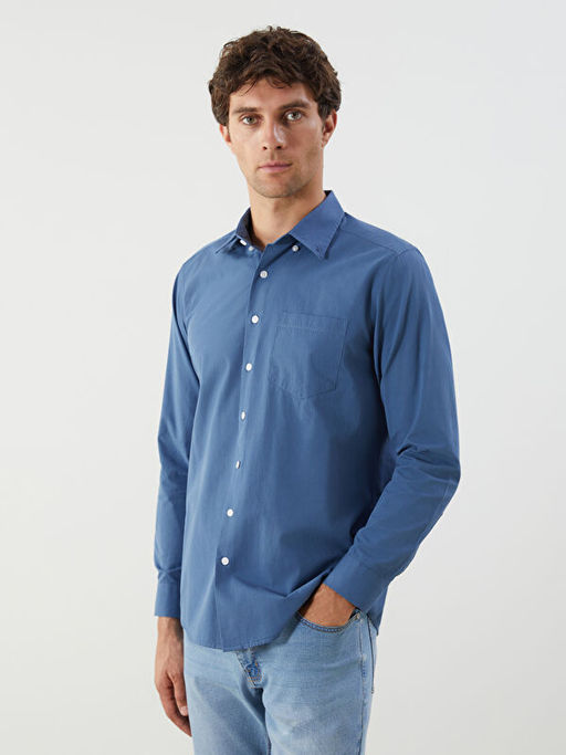 Regular Fit Uzun Kollu Poplin Erkek G?mlek