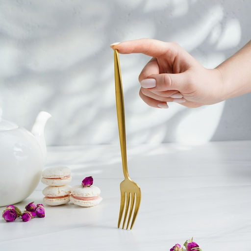 Вилка столовая Magistro «Блинк», 21.5×3 см, нержавеющая сталь, золотистая