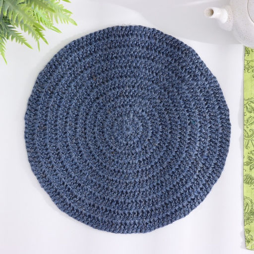 Салфетки сервировочные, D 35 см, синий, джут - Simaland фото 2