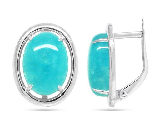 Серьги из серебра аквамарин, СПН2054