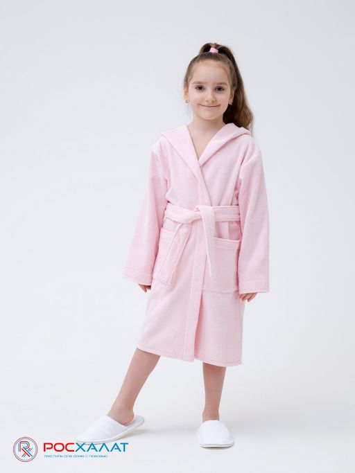Детский махровый халат с капюшоном розовый МЗ-04 (7)