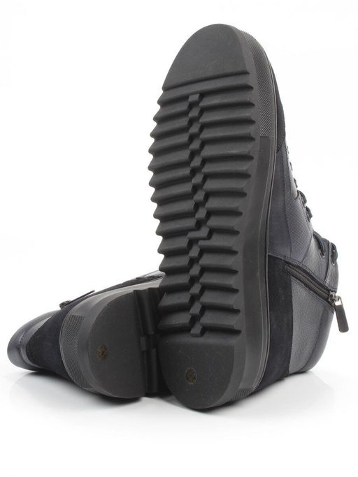 05-B203B-1M-C DK.BLUE Ботинки зимние мужские (натуральная кожа, натуральный мех)