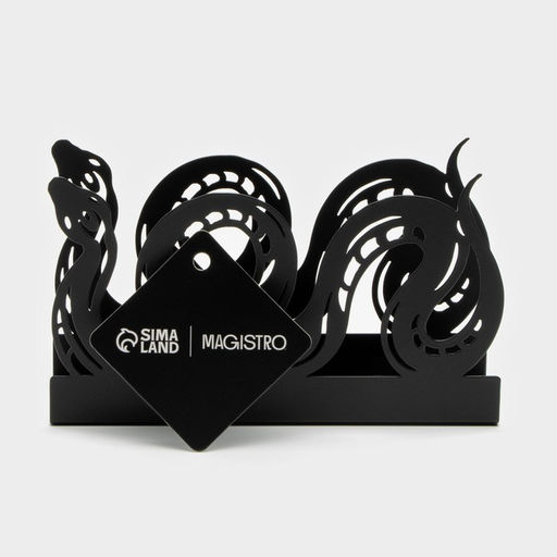 Салфетница Magistro «Змея», 14×4×8.5 см, чёрная