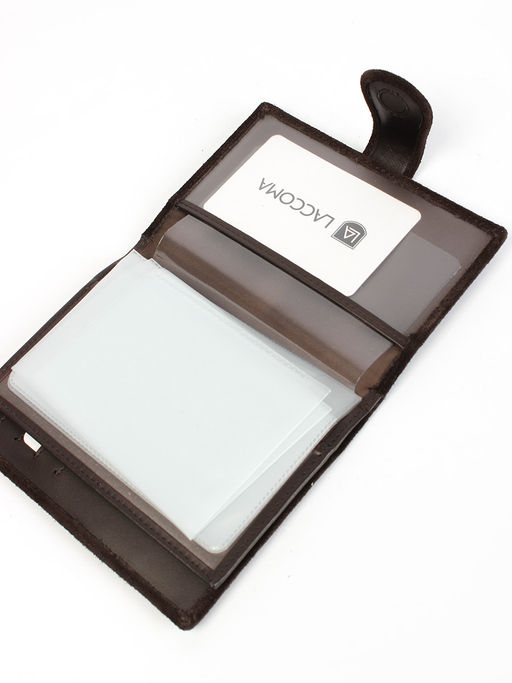 LACCOMA обложка для авто документов LA-3090-З-темно-коричневый натуральная замша фото 5