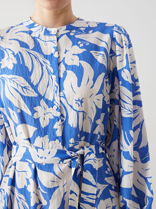 Hakim Yaka Desenli Elbise