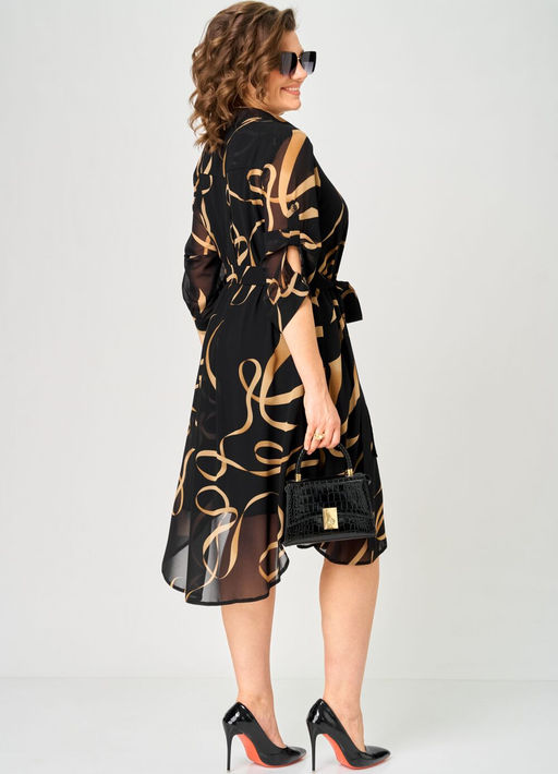 Платье EVA GRANT 7046 принт ленты