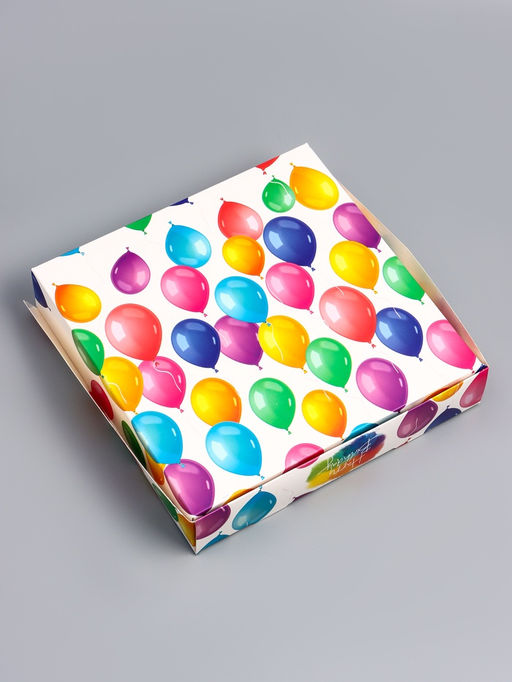 Цена за 20 шт. Коробка подарочная складная Happy Birthday, 20×20×4 см