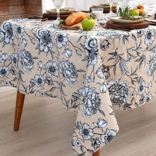 Скатерть Доляна Blooming garden 144х220см, 100% хлопок, 164 г/м2  фото 2