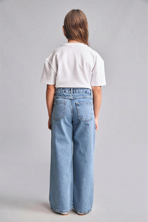 %100 Pamuk Straight Fit Jean Pantolon K_z _ocuk - Defacto фото 7