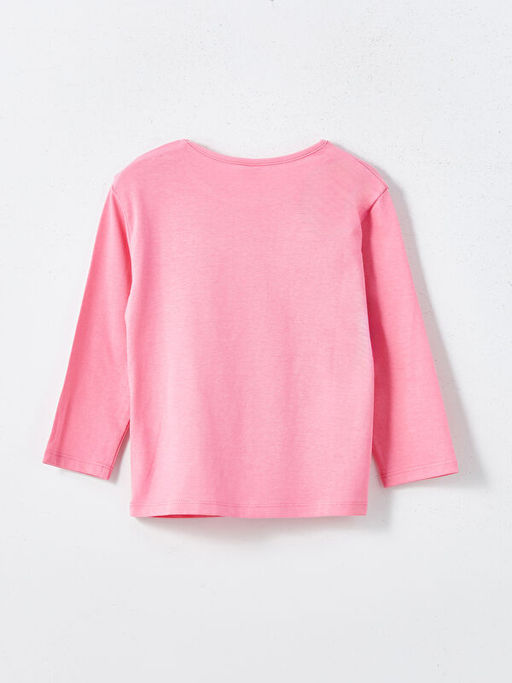 Bisiklet Yaka Bask?l? K?z ?ocuk Bluz 2li