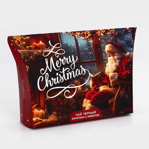 Цена за 2 шт. Чай новогодний подарочный, черный Merry Christmas, со вкусом облепихи с имбирем, 20 г - Фабрика счастья фото 4