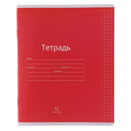 Цена за 20 шт. Тетрадь 12 листов в клетку Calligrata «Однотонная Классика яркая», обложка мелованная бумага, ВД-лак, блок офсет, белизна 95%, МИКС