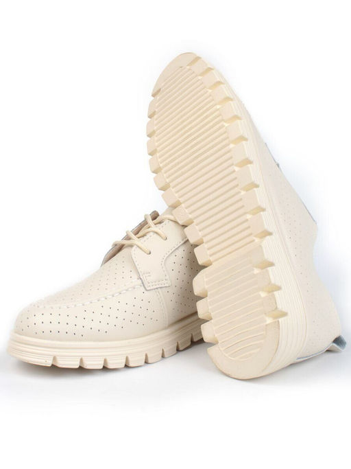 03-PDD161-2 BEIGE Полуботинки женские (натуральная кожа)